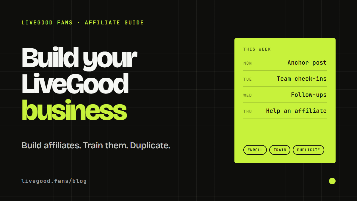 The LiveGood Affiliate Business: How to Build and Train a Team That Duplicates